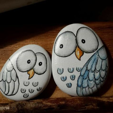 Owl Rocks, Painted Rock Animals, Art Pierre, Rock And Pebbles, Painted Rocks Craft, Painted Rocks Diy, Rock Painting Ideas Easy, Rock Painting Patterns, Owl Painting