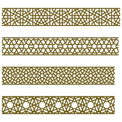 A set of four elements ribbons with orna... | Premium Vector #Freepik #vector #persian-pattern #persian #moroccan #morocco-pattern Moroccan Template Patterns, Persian Ornament, Islamic Patterns Geometric, Arabic Pattern Design, Arabesque Art, Morocco Pattern, Pattern Islamic, Eid Hampers, Book Art Sculptures