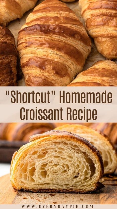 Easy Crissonts Recipe, Crossant Recipes Easy, Bread Maker Croissants, How To Make Croissants Easy, Easy Croissants Recipe, Easy Homemade Croissants, Giant Croissant Recipe, Bread Machine Croissant Dough, Large Croissant Recipe