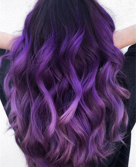 Bright Purple Hair Color, Bright Purple Hair, Lilac Hair Color, Purple Hair Color, Lavender Hair Colors, Paris Hair, Purple Ombre Hair, Colourful Hair, Cute Hair Colors