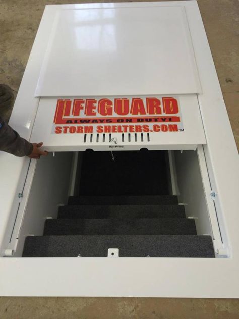 Garage Storm Shelter, Underground Storm Shelters, Storm Cellar, Storm Shelters, Tornado Shelter, Garage Workshop Plans, Metal Building Designs, Underground Shelter, Panic Rooms