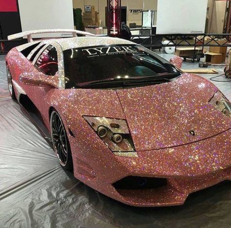 Swarovski crystal Lamborghini Pink Lamborghini, Glitter Car, Rich Cars, Girly Car, Lamborghini Cars, Cars Luxury, Pink Car, Fancy Cars, Pretty Cars