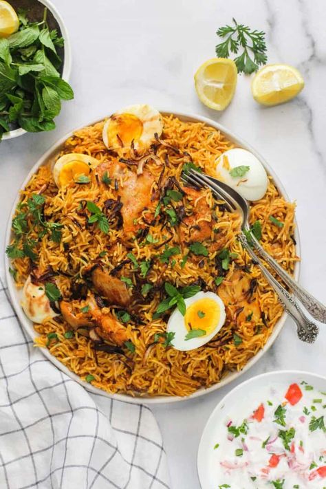 Chicken Biryani - The epitome of an one-pot meal made with aromatic basmati rice, tender chicken, spices and herbs that is cooked over low heat for the most delectable flavors. #ministryofcurry #instantpot Ministry Of Curry, Chicken Biryani Recipe, Chicken Biryani, Fresh Spices, One Pot Dishes, Biryani Recipe, Chicken Spices, Minced Meat, Instapot Recipes