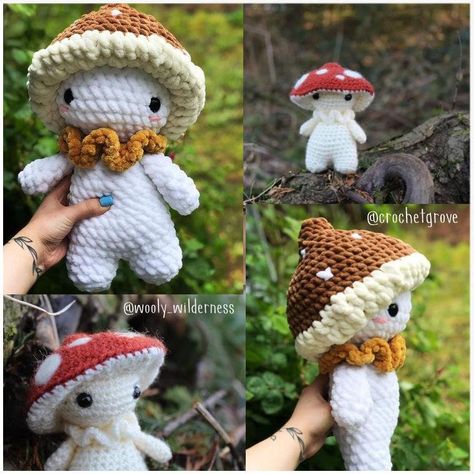 Quinn the Little Mushroom Critter Stitch Crochet Pattern / - Etsy Canada Crochet Mushroom Stuffies, Jumbo Mushroom Crochet Pattern, Crochet Mushroom People Pattern Free, Amigurumi Free Pattern Large, Crochet Mushroom Things, Mushroom Person Crochet Pattern Free, Crochet Mushroom People, Mushroom Man Crochet Pattern, Mario Mushroom Crochet Pattern