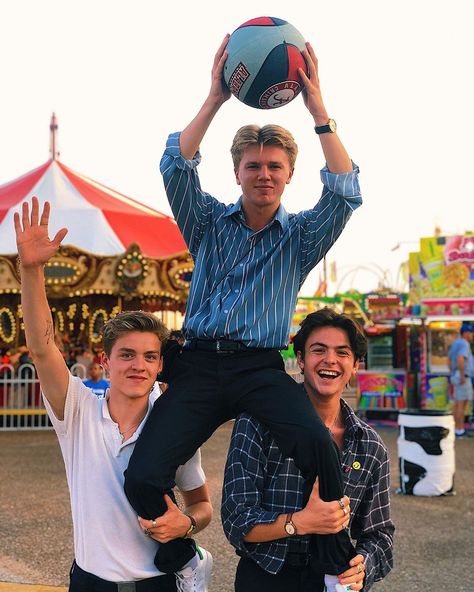 New Hope Club on Instagram: “George won a ball at the fair. Feels like the summer of 66’ 🏆🥇” A Reece, Reece Bibby, Blake Richardson, Preppy Party, New Hope Club, Club Music, British Boys, Date Me, Male Celebs