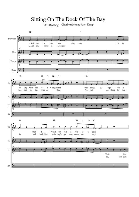 sitting on the dock of the bay | MuseScore Sitting On The Dock Of The Bay, Sitting On The Dock Of The Bay Tattoo, Dock Of The Bay, Otis Redding, Ukulele Music, Flute Sheet Music, Guitar Solo, Ukelele, Guitar Songs