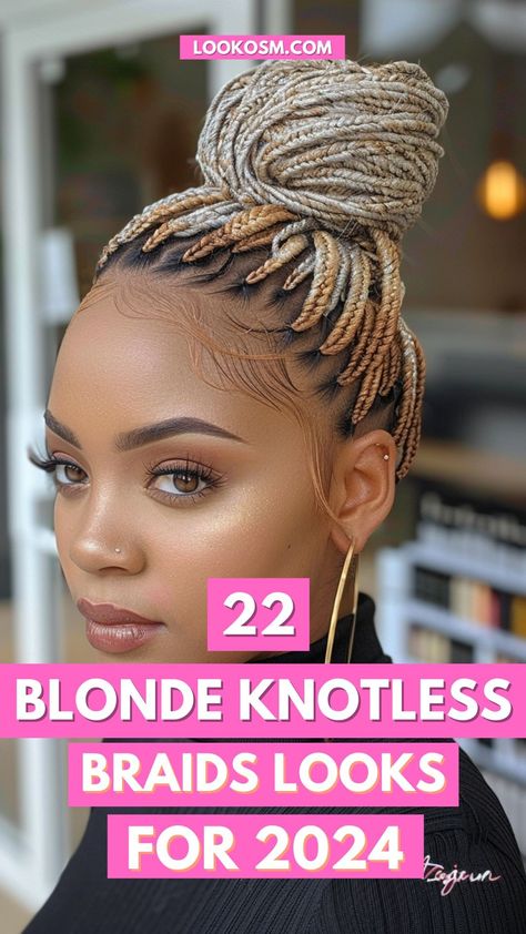 22 Blonde Knotless Braids Looks for 2024 2024 Knotless Braids, Long Braids Color, Goddess Braids Blonde Highlights, Blond Hair Hairstyles, Blonde Plaits, Blonde Crochet Braids, Platinum Blonde Boho Knotless Braids, Blonde Braid Hairstyles, Large Blonde Knotless Braids