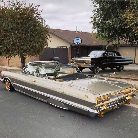 Dough Boy & Hector. Boys In The Hood & Friday.... Good Game cc...🔥 #lowrider #63impala #caliswangin #wirewheels #golddaytons #convertible” • Oct 25, 2020 at 10:39pm UT 64 Impala Lowrider, Boys In The Hood, 63 Chevy Impala, Impala Lowrider, 64 Impala, Classic Cars Chevy, Lowrider Trucks, Dropped Trucks, Old Muscle Cars