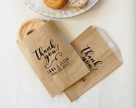 Donut Favor Bags Doughnut Sacks Wedding Dessert Table | Etsy - Thank You - Kraft Paper  #personalized #wedding #ido #weddingfavor #engaged #engagementparty #bridalshower #favorbags #donutbar #dessertbar #donutwall #event #partyfavor #party #weddingdessert #personalizedfavorbags #snackbar #thankyou #kraftpaper #celebration #event #eventplanning #partydecor #desserttable Housewarming Party Favors, Donut Bag, Wedding Donuts, Thank You Bags, Drink Tags, Wedding Dessert Table, Cookie Bags, Unique Wedding Favors, Housewarming Party