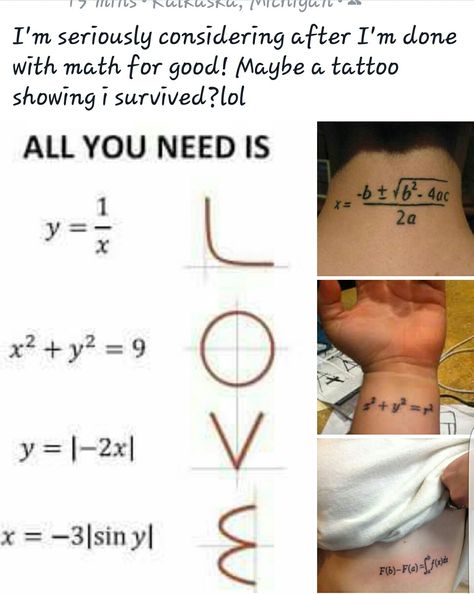 Maths Tattoo Ideas, Math Equation Tattoo, Math Inspired Tattoos, Love Math Equations, Math Tattoos Ideas, Mathematical Tattoo, Math Tattoo, Dirac Equation, Tattoo Klein