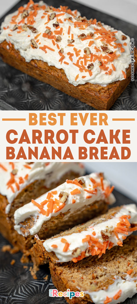 This homemade carrot cake banana bread is sweet, moist, and absolutely delicious—perfect for a healthy breakfast or dessert! Whether you’re serving it to family or guests, this classic springtime treat is sure to be a hit. The recipe can be adapted to be low-fat, low-calorie, oil-free, gluten-free, dairy-free, egg-free, and vegan. Best of all, it’s easy to make with ingredients you likely already have. Easy Carrot Cake Recipe Simple, Banana Carrot Bread Recipe, Simple Carrot Cake Recipe, Banana Carrot Cake, Carrot Banana Bread, Banana Carrot Bread, Carrot Cake Banana Bread, Easy Carrot Cake Recipe, Banana Bread Gf