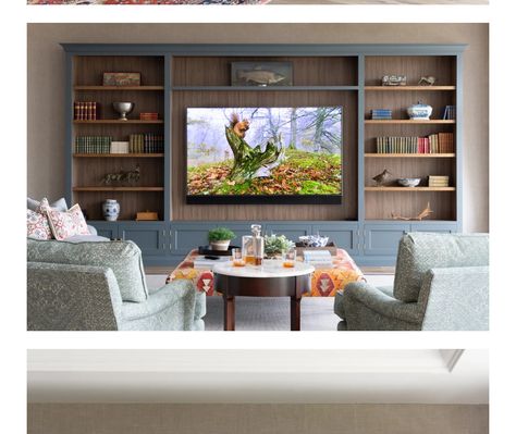 Media Wall With Bench Seat, Tv Display Unit, Living Room Storage Wall, Cabinetry Living Room, Living Room Wall Designs, Snug Room, Built In Shelves Living Room, Living Room Built Ins, Tv Wand