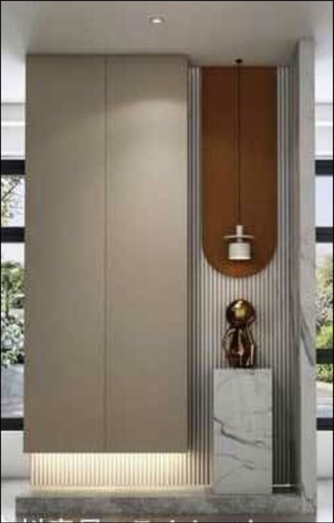 Entrance Panelling, Passage Decoration, Hall Entrada, House Entry, Display Wall, Sky Garden, Partition Design, Main Door, Wellness Center