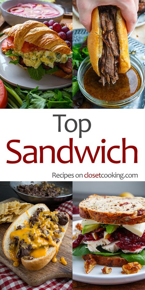 The top sandwich recipes, the best sandwich recipes on closet cooking! Gourmet Sandwiches Recipes, Fall Sandwiches, Lunch Sandwich Recipes, Closet Cooking, For Dinner, Best Sandwich Recipes, Panini Recipes, Gourmet Sandwiches, Dinner Sandwiches