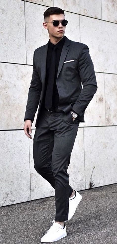 Black And White Outfit For Men, Man Fashion Style, Prom Outfits For Guys, Blazer Ideas, Suits And Sneakers, Sneakers Outfit Men, Stylish Mens Suits, Blazer Outfits Men, Mens Smart Casual Outfits