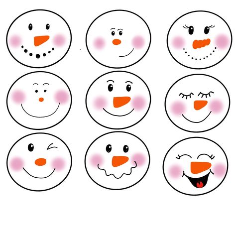 Printable Snowman Faces, Free Printable Snowman, Mug Noel, Royal Icing Templates, Face Printable, Handmade Journals Diy, Small Snowman, Printable Snowman, Face Template