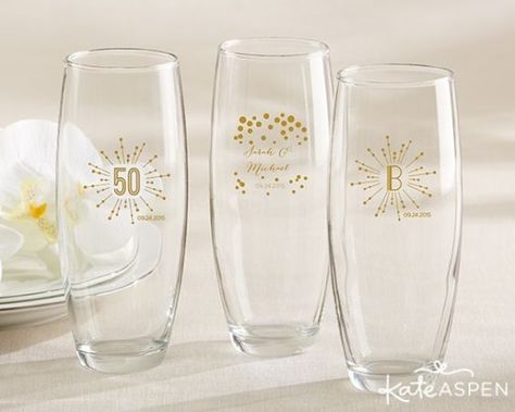 50th Anniversary Party Favors, Birthday Party Details, Adult Birthday Party Favors, Personalized Glassware, Stemless Champagne Flutes, 50th Anniversary Party, Wedding Speech, Adult Birthday Party, Personalized Wedding Favors