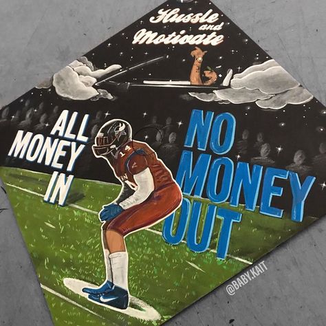 Football Grad Cap Ideas, Nipsey Hussle Graduation Cap, Football Graduation Cap Ideas, Hip Hop Graduation Cap, Cap Decoration Graduation Boys, Male Graduation Cap Ideas, Graduation Cap Designs For Men, Men Graduation Cap, Graduation Cap Designs For Guys