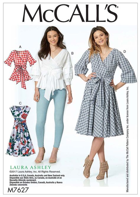 Purchase McCall's  McCall's 7627  and read its pattern reviews. Find other Dresses, Tops,  sewing patterns. Mccall Patterns, Sewing Crafts Ideas, Dresses Patterns, Sewing Project Ideas, Sewing 101, Beginner Sewing Projects Easy, Mccalls Sewing Patterns, Sewing Fabrics, Pattern Library