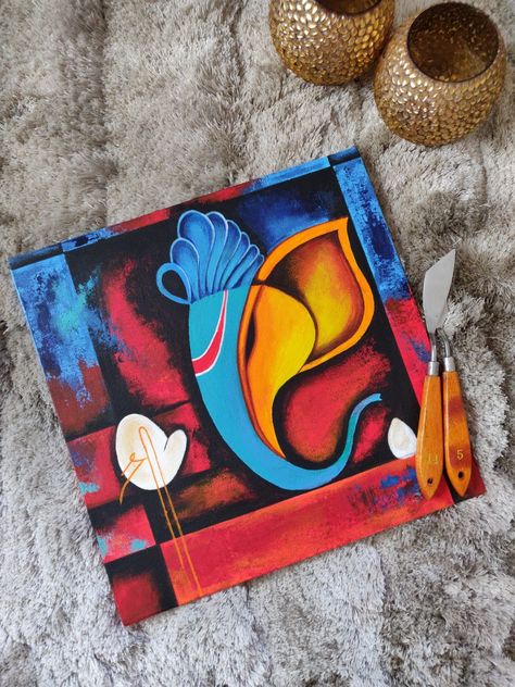 Abstract Ganesha, Ganpati Painting, Wow Painting, Ganesha Sketch, Relationship Drawings, Board Drawing, Acrylic Drawing, Pic Candle, Ganesh Art Paintings