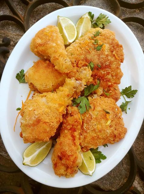 Snoop Dogg’s Potato Chip Fried Chicken | On the Menu @ Tangie's Kitchen Potluck Dinner Party, Bbq Chips, Crushed Potatoes, Chicken And Chips, Salt And Vinegar, Potluck Dinner, Fried Chicken Wings, Potato Chip, Chicken Potatoes