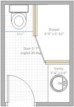 Bathroom Floor Plan, Bathroom Shower Stalls, Bathroom Layout Plans, Shower And Toilet, Bathroom Construction, Mini Bad, Small Bathroom With Shower, Small Bathroom Layout, Bathroom Plans