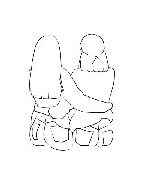 Mains Couple, Friends Sketch, Best Friend Birthday Gift, Friend Birthday Gift, Drawings Of Friends, Line Art Design, Small Canvas Art, Outline Art, Outline Drawings