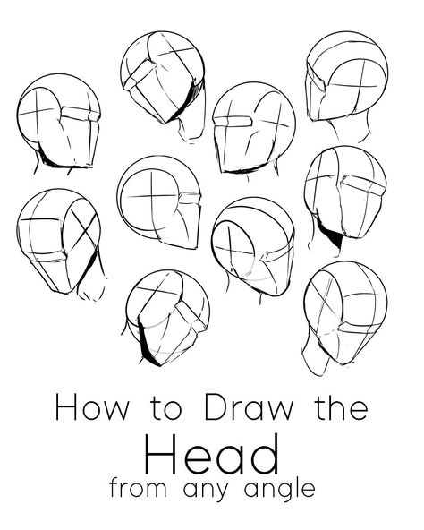 How to Draw the Head from Any Angle : Free PDF Worksheets & Video Tutorial — JeyRam : Character Design Drawing The Human Head, Head Anatomy, Drawing Tutorial Face, 얼굴 드로잉, Anime Head, Drawing Heads, 얼굴 그리기, Sketches Tutorial, Drawing Templates