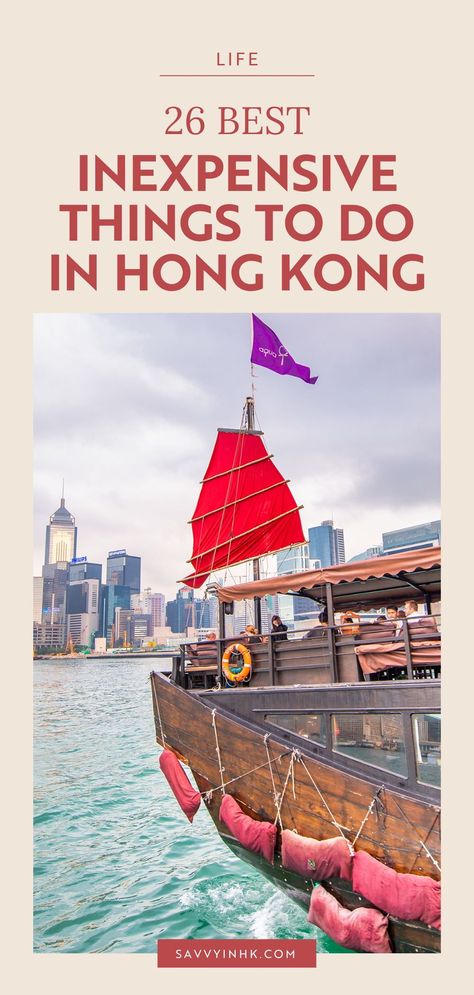 Did you know that enjoying Hong Kong on a budget can be easy? In this post, we’ve compiled some of the best things to do in Hong Kong that won’t break the bank. Click on this pin or save it for later for a guide on fun activities and great places to visit that will help you make a blast out of your time in the city. Explore and enjoy! Hong Kong Beaches, Hong Kong Travel Guide, Repulse Bay, Hong Kong Fashion, Star Ferry, Travel China, Hong Kong Food, Cheap Vacation, Hk Living