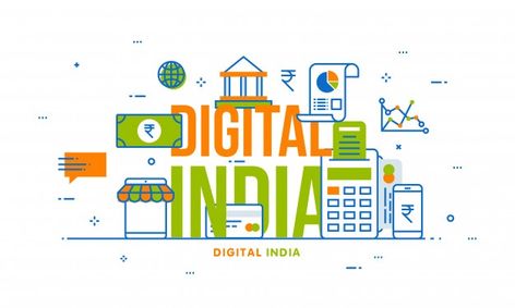 Digital india concept with financial ele... | Premium Vector #Freepik #vector #background #business #money #alphabet Digital India Posters, Economics Project, India Poster, Creative School Project Ideas, India Images, Digital India, Quick Crafts, Business Money, Anime Character Drawing