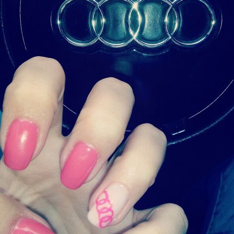 Pink AUDI nails! Audi Nails Design, Audi Nails, Pink Audi, Diy Coconut Oil, Subtle Nails, Nail Idea, Valentines Nails, Gold Nails, Holiday Nails