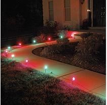 Electric Pathway Red and Green Lights - 10 Count Christmas Lights Outside, Diy Christmas Lights, Christmas Light Installation, Lights Ideas, Pathway Lights, Garden Christmas, Pathway Lighting, Christmas Yard, Christmas Garden