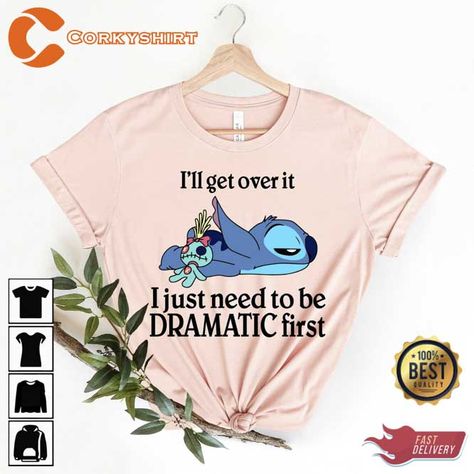 Disneyland Shirts, Cute Stitch, Stitch Shirt, Disney Stitch, Stitch Disney, Lilo And Stitch, Shirts With Sayings, Get Over It, Shirts For Girls