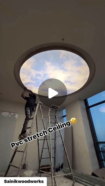 Sahil singh on Instagram: "PVC Stretch Ceiling😱😱🤩
.
.
.
#ceilings #architecture #ceilingdesign #interiordesign #ceiling #design #interior #homedecor #interiors #ceilingart #ceilingdecor #lookingup #symmetry #home #construction #ceilingfan #stretchceiling #renovation #ceilinglight #walls #lighting #homedesign #ceilinglights #drywall #architecturephotography #architectural #ceilingfans #painting #architecturelovers #hunterjumper" Floating Ceiling Ideas, Stretch Ceiling Design, Stretched Ceiling, Floating Ceiling, Stretch Ceiling, Ceiling Art, Dropped Ceiling, Ceiling Decor, Drywall