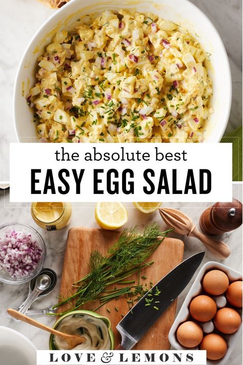 The Best Egg Salad, Leftover Hard Boiled Eggs, Lemons Recipes, Egg Salad Recipe Easy, Classic Egg Salad Recipe, Healthy Egg Salad, Best Egg Salad Recipe, Egg Substitute, Entertaining Food