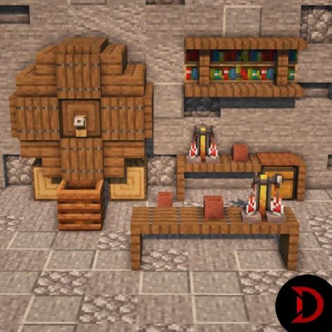 Minecraft Builds & Decoration on Instagram: “⬇️ @drear__builds ⬇️ The barrel is my favourite thing. ------------------------------------------------------------------------- 🇬🇧 A…” Minecraft Interior Ideas, Interior Minecraft, Minecraft Steampunk, Case Minecraft, Minecraft Statues, Minecraft Interior, Minecraft Interior Design, Bangunan Minecraft, Minecraft Cottage