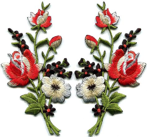 Patch Tattoo Design, Red Black Roses, Patch Tattoo, Black And Red Roses, Patches For Sale, Boho Bouquet, Black Roses, Bouquet Design, Diy Patches