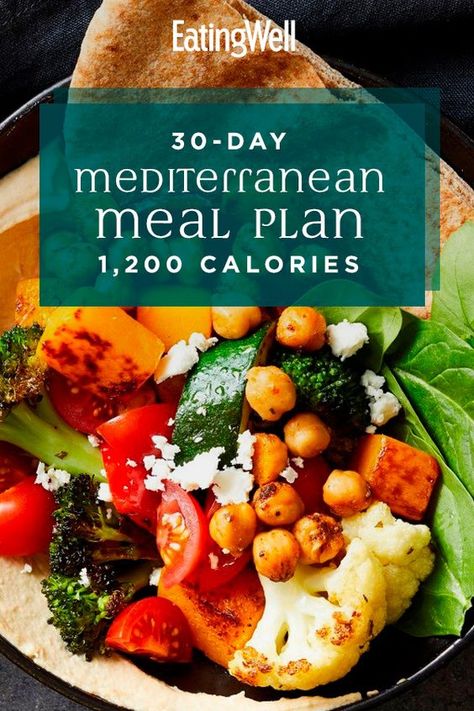 30-Day Mediterranean Diet Meal Plan: 1,200 Calories Dash Diet Meal Plan, High Cholesterol Diet, Fruit Diet, Mediterranean Diet Meal Plan, Mediterranean Diet Plan, Tasty Meals, Liquid Diet, Cholesterol Diet, Snacks To Make