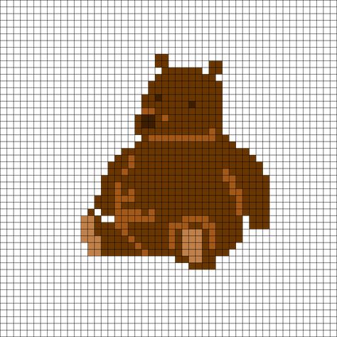 Bear Alpha Pattern, Bear Perler Beads, Bear Pixel Art, Ikea Djungelskog, Djungelskog Bear, Sewing Machine Projects, Pattern Maker, Cool Pixel Art, Kandi Patterns