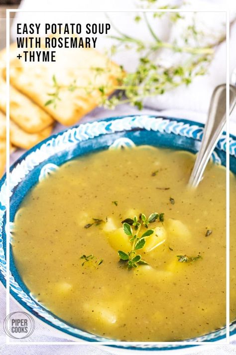 Soup With Rosemary, Minestrone Soup Easy, Potato Soup Easy, Comforting Soup, Homemade Soup Recipe, Pureed Soup, Bread Easy, Comfort Soup, Potato Soup Recipe