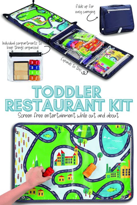 Restaurant Busy Bag Toddlers, Toddler Restaurant Busy Bag, Restaurant Activities For Toddlers, Toddler Restaurant Kit, Restaurant Kit, Two Under Two, Activities For One Year Olds, Toddler Busy Bags, Restaurant Game