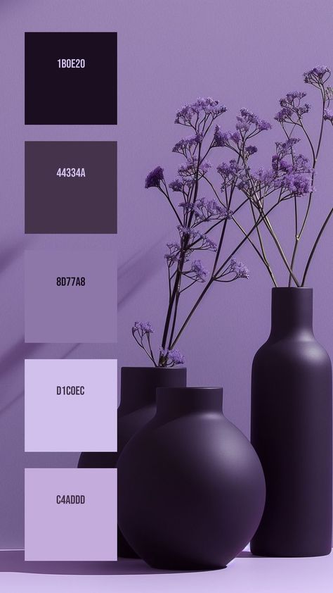 Colors:
1B0E20
44334A
8D77A8
D1C0EC
C4ADDD Black Paint Color Palette, B&b Aesthetic, Purple Monochrome Color Palette, Purple Grey Black Color Palette, Grayish Purple Aesthetic, Lilac And Black Aesthetic, Black And Purple Decor, Instagram Color Pallete, Black Purple Color Palette