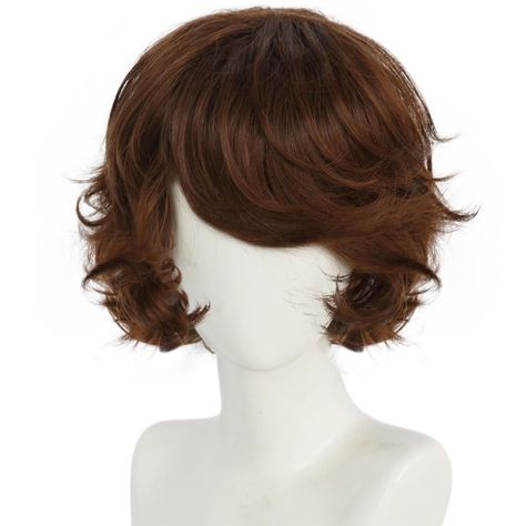 PRICES MAY VARY. Real Design of Brown Wig for Anime Characters: All style of our short brown wigs are designed by our professional cosplayer and designer; we have over 10 years design experience and cooperated with comic con Adjustable Cap Size for All: Short brown wigs are designed with 2 adjustable straps, 2 hooks and soft breathable material hair net. Adjust brown wig size from small to medium to large; suits all head circumferences, so no need to worry about size Easily Styled: Our brown cos Short Brown Hair Character, Wig Hairstyles Short, Men With Bangs, Messy Brown Hair, Jewish Hair, Bangs Brown Hair, Brown Hair Wig, Brown Curly Wig, Genshin Oc