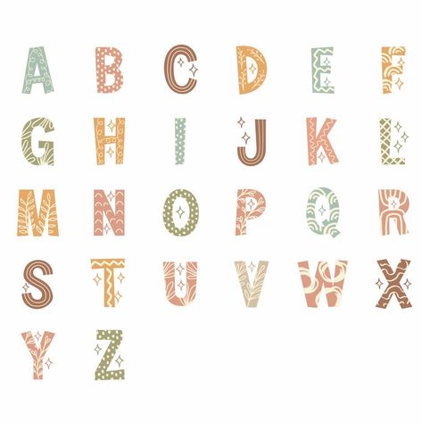 Boho Abc Printable, Boho Words, Boho Lettering, Boho Alphabet, Childcare Ideas, Infant Room, Boho Svg, Abc Printables, Preschool Class