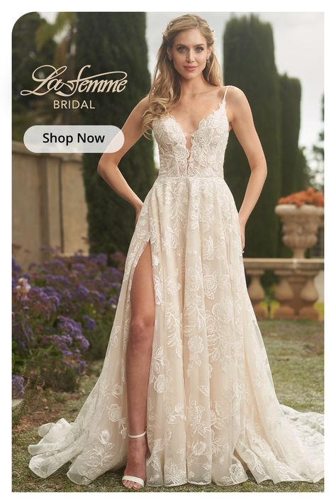 Picture of: La Femme Lace Wedding Dress, Jessica, B1056 Ascetic Outfits, Justice Core, Strap Wedding Dress, Winter Wedding Gowns, Spaghetti Strap Wedding Dress, Dreamy Wedding Dress, Something Blue Bridal, Bridal Gallery, 2023 Graduation