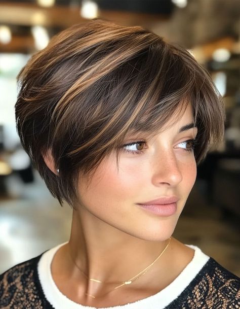 30 Trendsetting Bixie Haircuts to Try Right Now Short Hair Inverted Bob, Haircuts Bob Short, Short Hair A Line, Bangs With A Bob Haircut, Long Wedge Hairstyles, Styles For Pixie Haircut, Stacked Hair Cut, Back Views Of Short Haircuts, "bixie" Cut