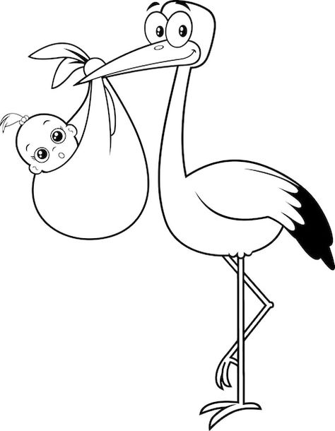 Schwarzweiss-storch, der ein neugeborene... | Premium Vector #Freepik #vector #baby #buch #charakter #karikatur Storch Baby, Spiderman Art Sketch, Black And White Cartoon, Bear Clipart, Outline Art, Spiderman Art, Girls Illustration, Zebras, Lace Up Flat