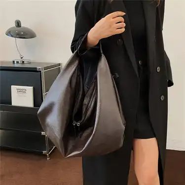 Chic Women's Tote Bag Fashionable Faux Leather Shoulder Bag - Temu United Travel Tote Bag, Classic Handbags, Liberia, Shoulder Bags For Women, Leather Handbags Crossbody, Libya, Black Shoulder Bag, Types Of Bag, Travel Tote