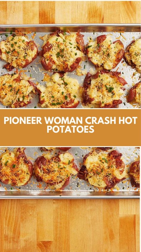 This easy Pioneer Woman Crash Hot Potatoes recipe is perfect for a quick, crispy side dish that’s full of flavor! With tender, smashed potatoes seasoned with olive oil, rosemary, and a sprinkle of Parmesan, these golden bites are deliciously flexible,you can use any fresh herbs you have on hand. Perfect for adding a bit of crunch to any meal. Smashed New Potatoes Pioneer Woman, Pioneer Woman Smashed Potatoes, Crash Hot Potatoes Pioneer Woman, Crash Potatoes Pioneer Woman, Pioneer Woman Twice Baked Potatoes, Best Pioneer Woman Recipes, Smashed Potatoes Pioneer Woman, Canned Potatoes Recipes, Can Potatoes Recipes