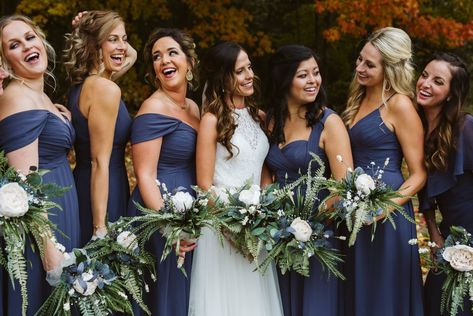 Azazie Bridesmaid Dresses: Stormy. Fall Wedding. Azazie Stormy Bridesmaid, Multishade Bridesmaid Dresses, Blue Azazie Bridesmaid Dresses, Storm Blue Bridesmaid Dress, Azazie Stormy, Stormy Wedding Colors, Slate Blue Fall Wedding, Navy Blue Bridesmaid Dresses Fall, Stormy Blue Wedding